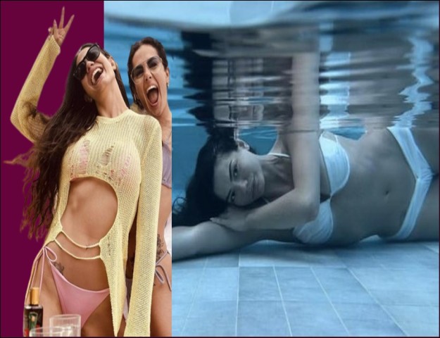 DEMET ÖZDEMİR BİKİNİSİYLE HAVUZDA