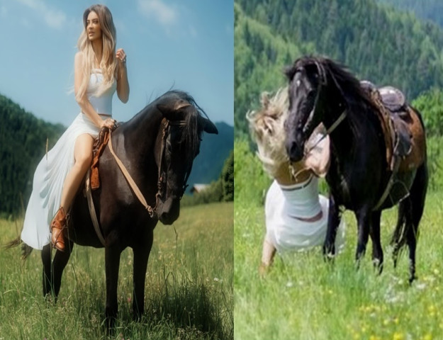 KLİP ÇEKİMİNDE ATTAN DÜŞTÜ HASTANELİK OLDU